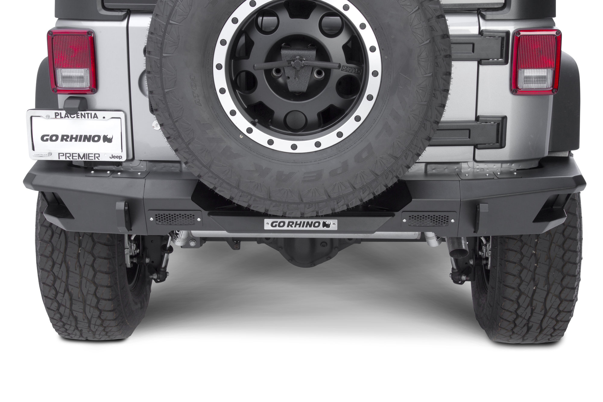Go Rhino 27120T Rear Bumper with Full End Caps for 0718 Jeep Wrangler